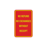 Portrait Round No Refund No Exchanges Without Receipt Sign