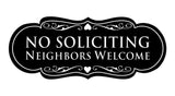 Signs ByLITA Designer No Soliciting Neighbors Welcome Sign