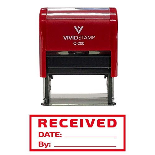Red Received W/Border Self-Inking Office Rubber Stamp