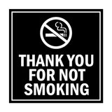 Signs ByLITA Square Thank You For Not Smoking Sign with Adhesive Tape, Mounts On Any Surface, Weather Resistant, Indoor/Outdoor Use