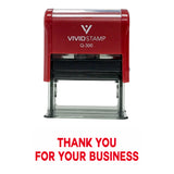 Red THANK YOU FOR YOUR BUSINESS Self Inking Rubber Stamp