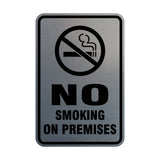 Portrait Round No Smoking On Premises Sign