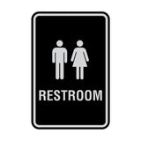 Portrait Round Unisex Restroom Sign with Adhesive Tape, Mounts On Any Surface, Weather Resistant