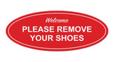 Signs ByLITA Oval Please Remove Your Shoes Sign