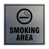 Square Smoking Area Sign with Adhesive Tape, Mounts On Any Surface, Weather Resistant