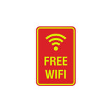 Portrait Round Free WiFi Sign with Adhesive Tape, Mounts On Any Surface, Weather Resistant