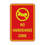 Portrait Round No Handshake Zone Sign