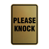 Portrait Round Please Knock Sign