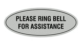 Signs ByLITA Oval Please Ring Bell For Assistance Sign