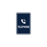 Portrait Round Telephone Sign With Adhesive Tape