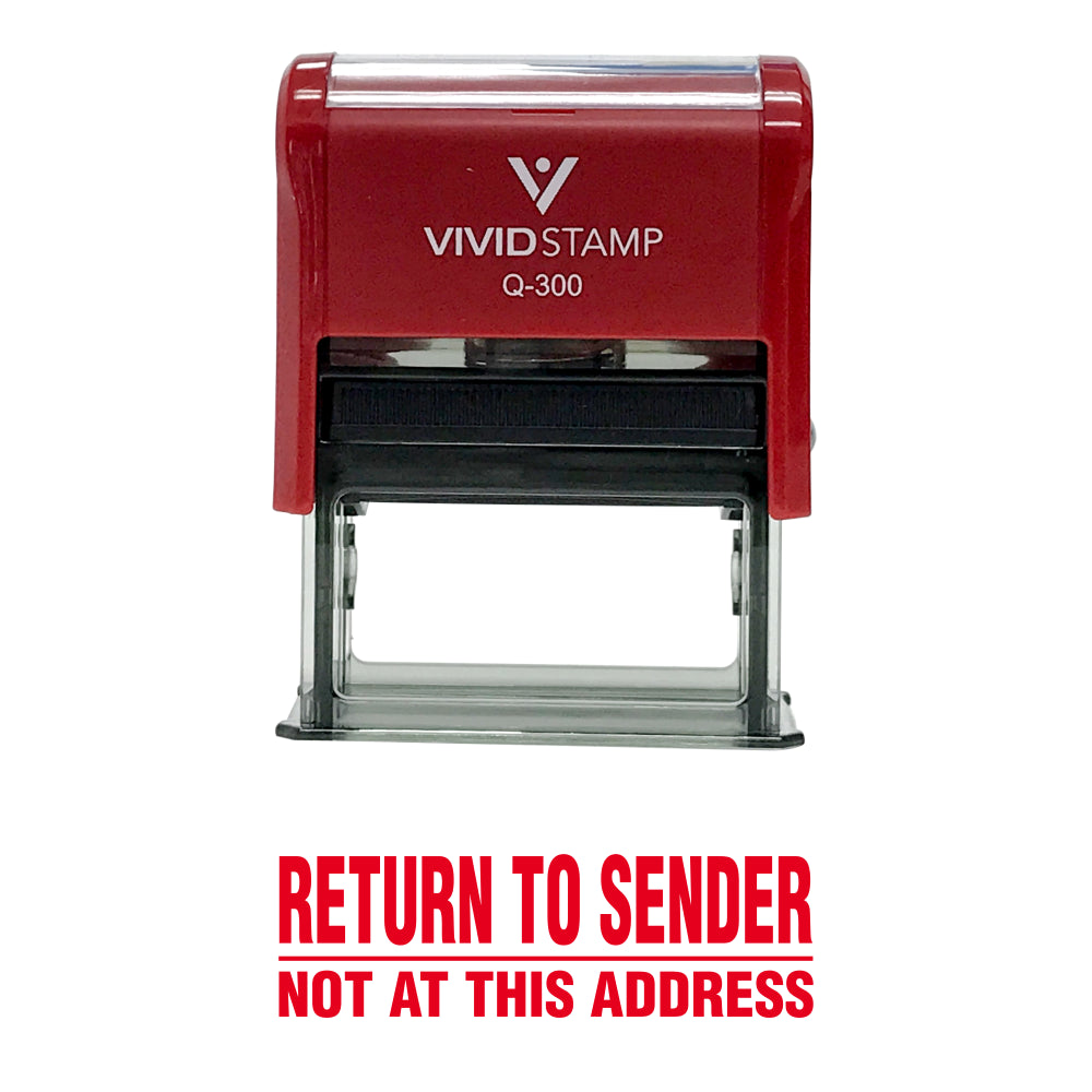 Red Return To Sender Not At This Address Self Inking Rubber Stamp
