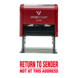 Red Return To Sender Not At This Address Self Inking Rubber Stamp