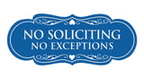 Signs ByLITA Designer No Soliciting No Exceptions Sign