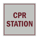 Signs ByLITA Square CPR Station Sign with Adhesive Tape, Mounts On Any Surface, Weather Resistant, Indoor/Outdoor Use