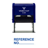 Blue REFERENCE NO. Self Inking Rubber Stamp