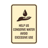 Signs ByLITA Portrait Round Help Us Conserve Water Avoid Excessive Use Sign with Adhesive Tape, Mounts On Any Surface, Weather Resistant, Indoor/Outdoor Use