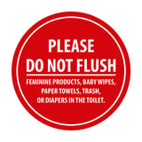 Signs ByLITA Circle Please Do Not Flush Etiquette Sign