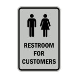 Portrait Round Restroom For Customers Sign