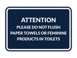 Signs ByLITA Classic Framed Attention Please Do Not Flush Paper Towels or Feminine Products in Toilets