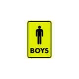 Signs ByLITA Portrait Round Boys (male bathroom icon) Sign with Adhesive Tape, Mounts On Any Surface, Weather Resistant, Indoor/Outdoor Use