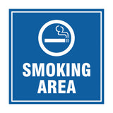 Square Smoking Area Sign with Adhesive Tape, Mounts On Any Surface, Weather Resistant