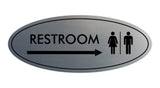 Oval Restroom Right Arrow Sign
