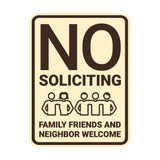 Portrait Round No Soliciting Family Friends and Neighbor Welcome Wall or Door Sign
