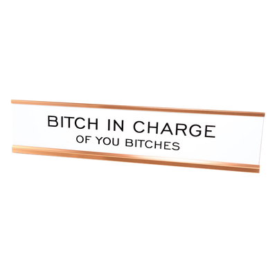 Bitch In Charge of You Bitches Desk Sign