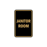 Portrait Round Janitor Room Sign with Adhesive Tape, Mounts On Any Surface, Weather Resistant