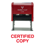 Red CERTIFIED COPY Self Inking Rubber Stamp