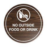 Signs ByLITA Circle No Outside Food Or Drink Sign