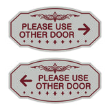 Victorian Please Use Other Door Sign Set