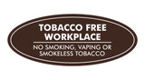 Signs ByLITA Oval Tobacco Free Workplace No Smoking Sign