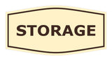 Ivory / Dark Brown Fancy Storage Sign
