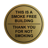 Circle THIS IS A SMOKE FREE BUILDING, Thank You For Not Smoking Wall / Door Sign