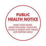 Circle Public Health Notice Wash Your Hands Sign