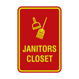 Signs ByLITA Portrait Round Janitors Closet Sign with Adhesive Tape, Mounts On Any Surface, Weather Resistant, Indoor/Outdoor Use