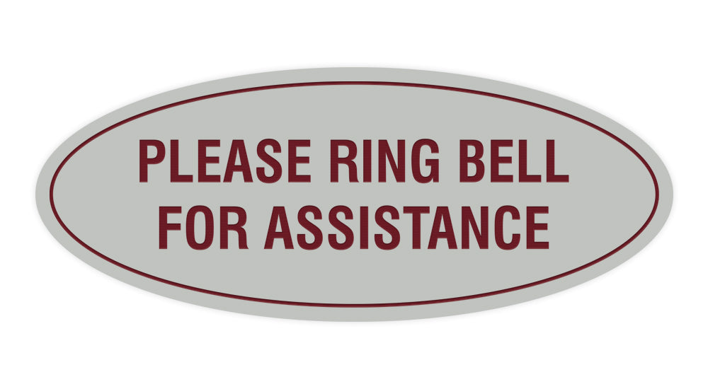 Signs ByLITA Oval Please Ring Bell For Assistance Sign