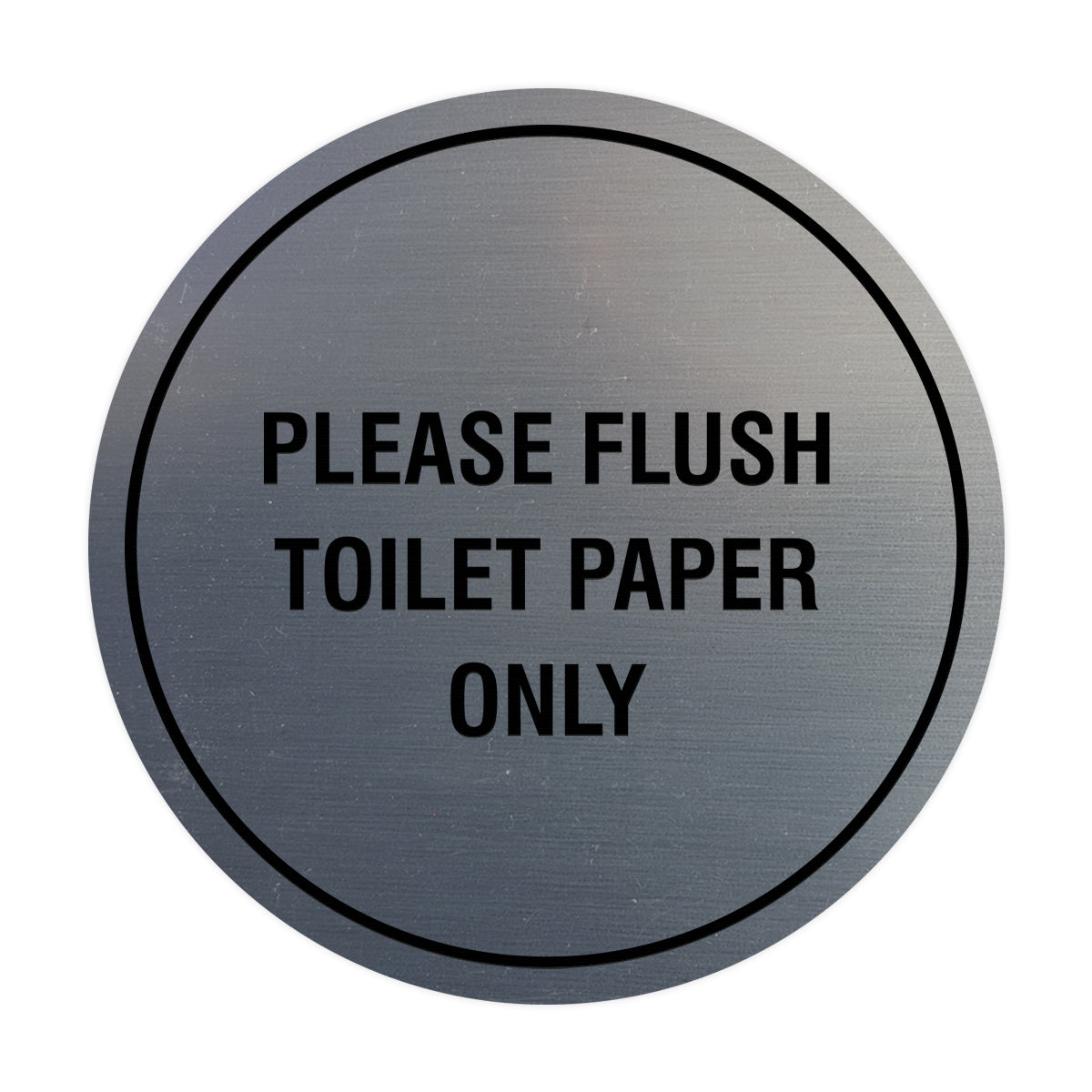 Circle Please Flush Toilet Paper Only Wall or Door Sign