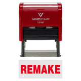Red REMAKE Self-Inking Office Rubber Stamp