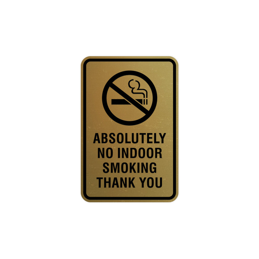Portrait Round Absolutely No Indoor Smoking Thank You Sign
