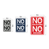 Portrait Round No Soliciting No Excuses Wall or Door Sign