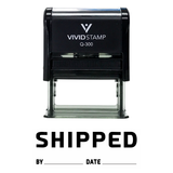 Black SHIPPED By Date Self Inking Rubber Stamp