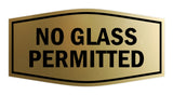 Signs ByLITA Fancy No Glass Permitted Sign with Adhesive Tape, Mounts On Any Surface, Weather Resistant, Indoor/Outdoor Use