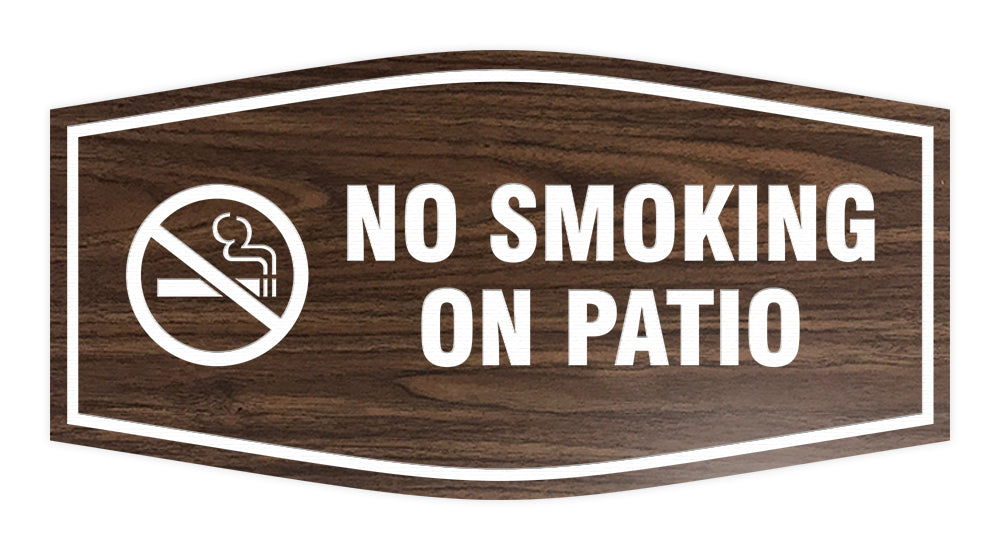 Signs ByLITA Fancy No Smoking on Patio Sign with Adhesive Tape, Mounts On Any Surface, Weather Resistant, Indoor/Outdoor Use