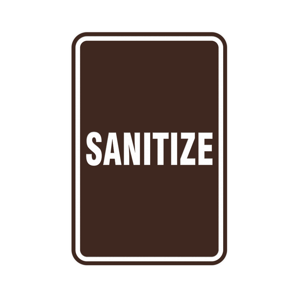 Portrait Round Sanitize Sign
