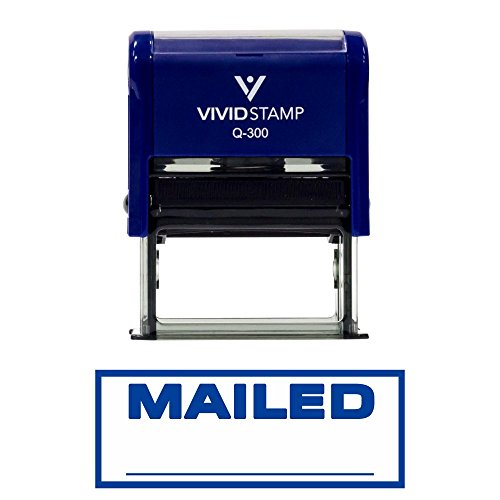 Blue Mailed Self-Inking Office Rubber Stamp