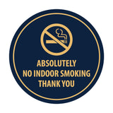 Signs ByLITA Circle Absolutely No Indoor Smoking Thank You Sign