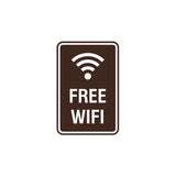 Portrait Round Free WiFi Sign with Adhesive Tape, Mounts On Any Surface, Weather Resistant