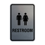 Portrait Round Unisex Restroom Sign with Adhesive Tape, Mounts On Any Surface, Weather Resistant